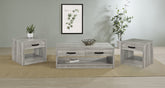 Orleans Furniture - Coaster - Felix 3-piece Coffee and End Table Set Grey Driftwood - 707728-S3